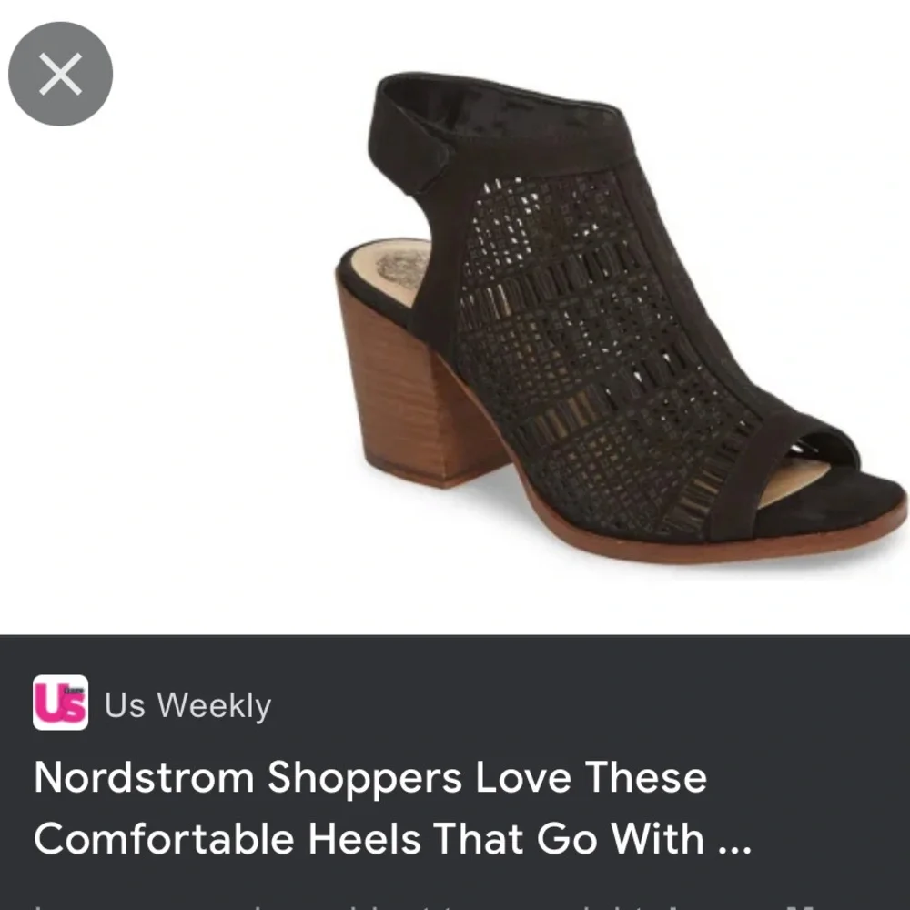 NIB VINCE CAMUTO VC-KEANNIE BLACK OPEN TOE STACKED BLOCK HEEL SANDALS ⭐️⭐️⭐️…